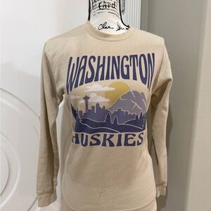 UW Washington Huskies Beige Crewneck Sweatshirt